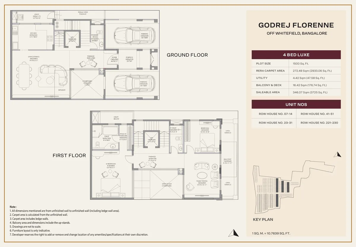 4 Bed Luxe ground and first floor reference plan