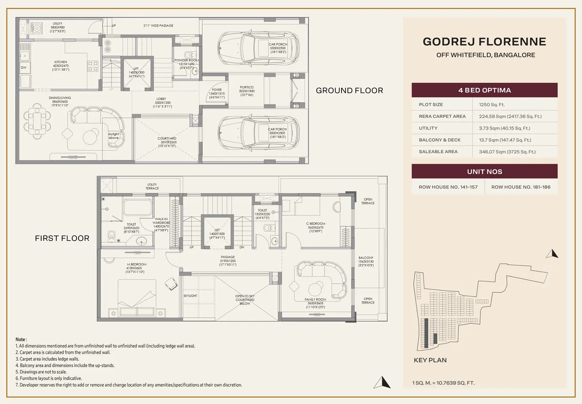 4 Bed Optima ground and first floor reference plan