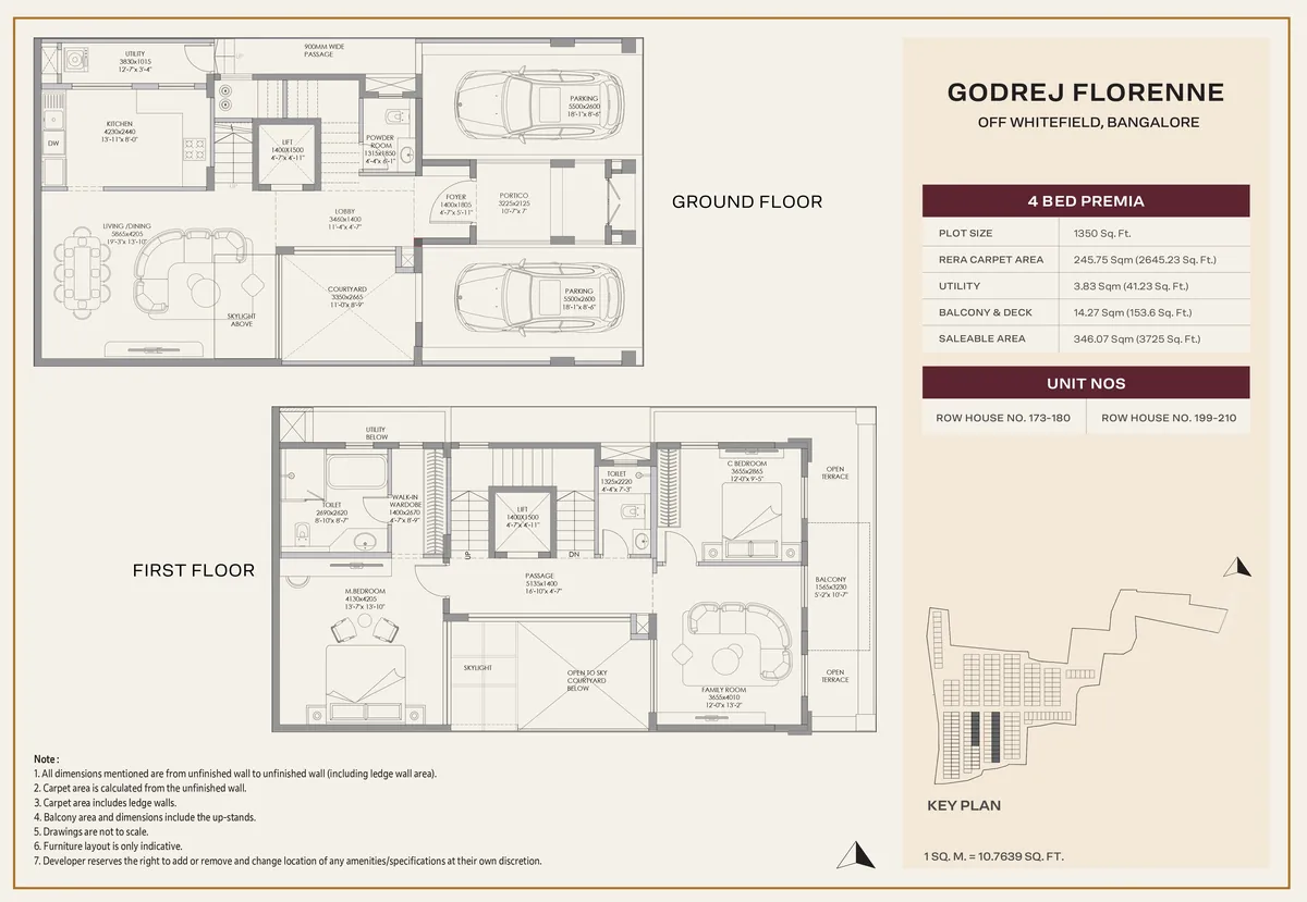 4 Bed Premia ground and first floor reference plan