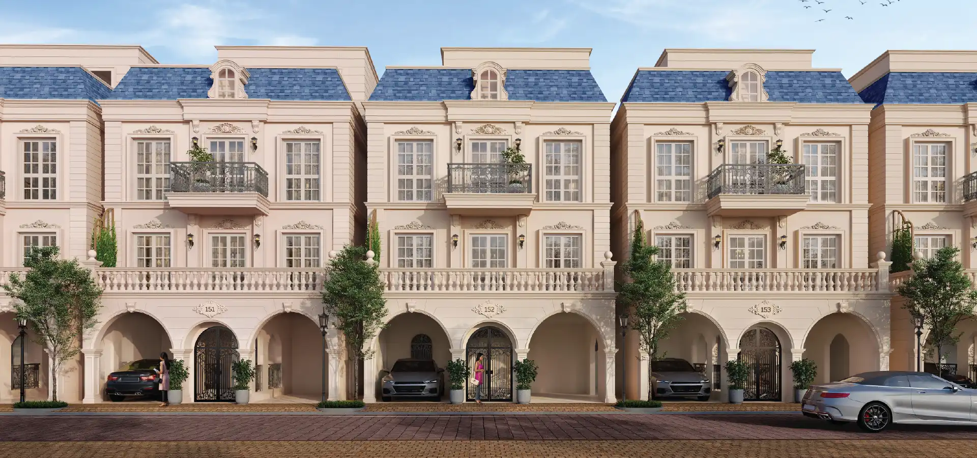 French-inspired Godrej Florenne rowhouse elevations — artist’s impression